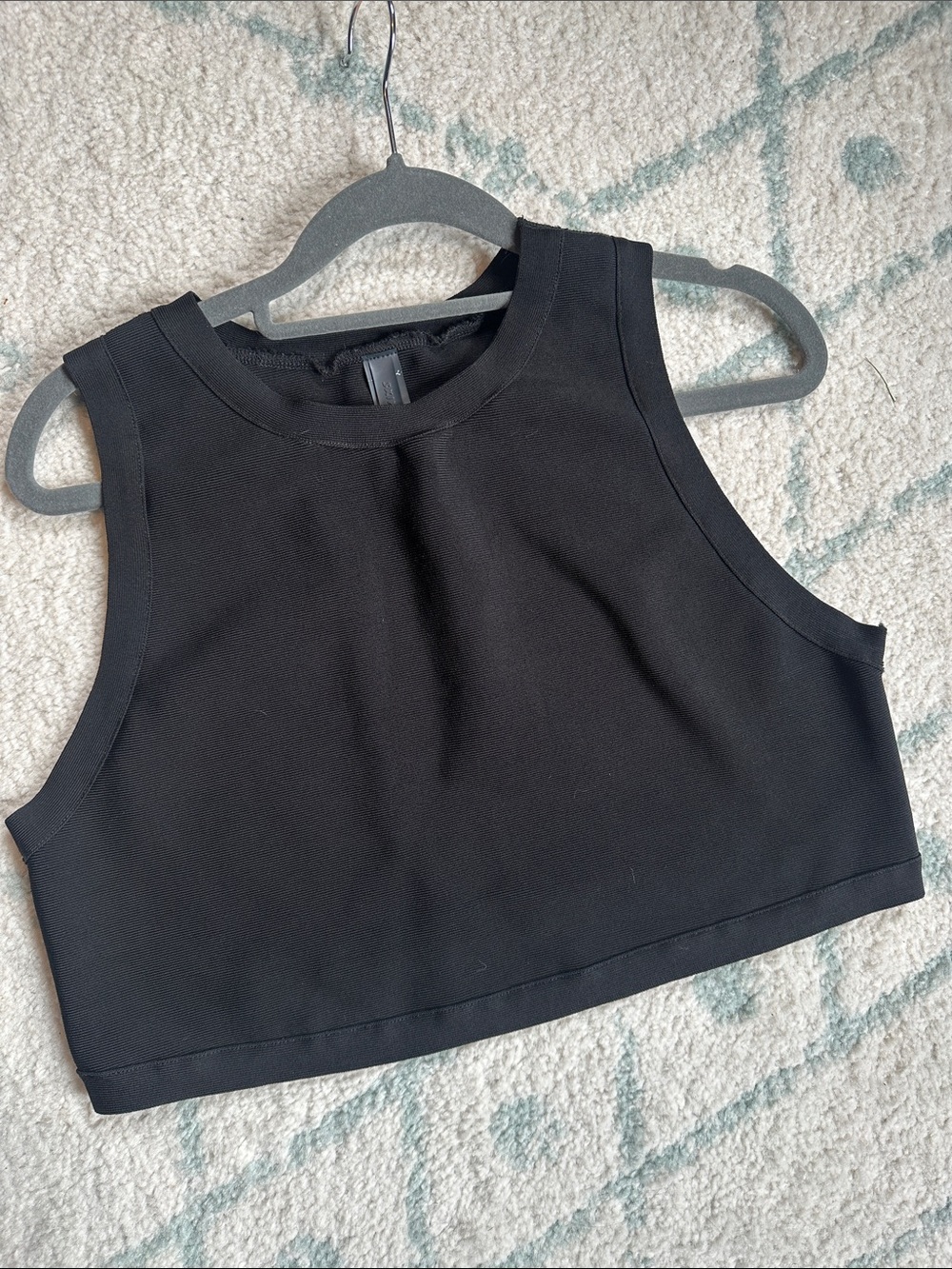 Skims 3x Black Sleeveless Crop Top
